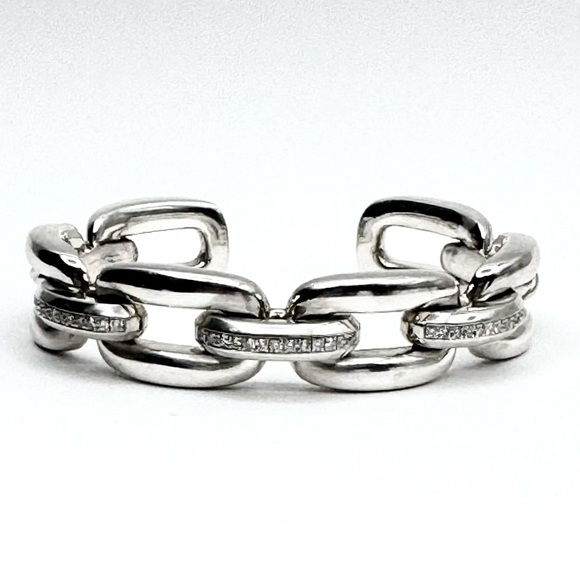David Yurman Wellesley Link With Diamond Bracelet - Picture 1 of 8